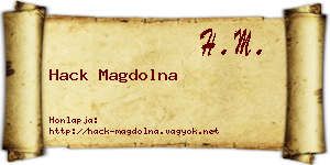 Hack Magdolna névjegykártya